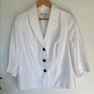 Vintage TanJay White Jacket with Black Buttons